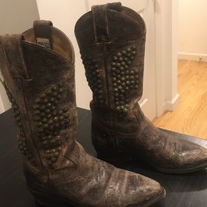 Frye studded western boots. As is. Used condition.